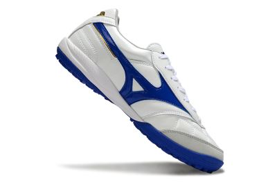 Men's Mizuno Morelia Neo TF Artificial Turf Low-Tops Football Shoes - White/Blue/Grey