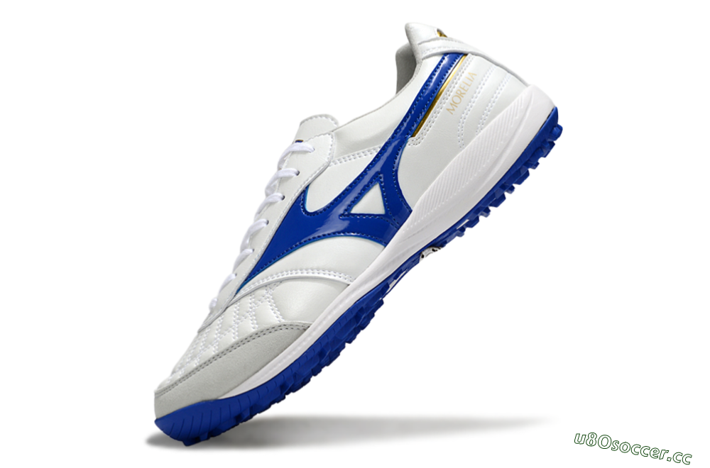 Men's Mizuno Morelia Neo TF Artificial Turf Low-Tops Football Shoes - White/Blue/Grey 5