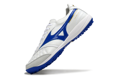 Men's Mizuno Morelia Neo TF Artificial Turf Low-Tops Football Shoes - White/Blue/Grey