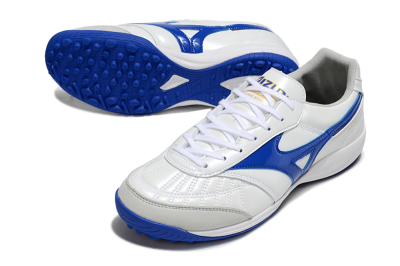 Men's Mizuno Morelia Neo TF Artificial Turf Low-Tops Football Shoes - White/Blue/Grey