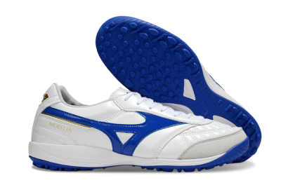 Men's Mizuno Morelia Neo TF Artificial Turf Low-Tops Football Shoes - White/Blue/Grey