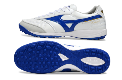 Men's Mizuno Morelia Neo TF Artificial Turf Low-Tops Football Shoes - White/Blue/Grey
