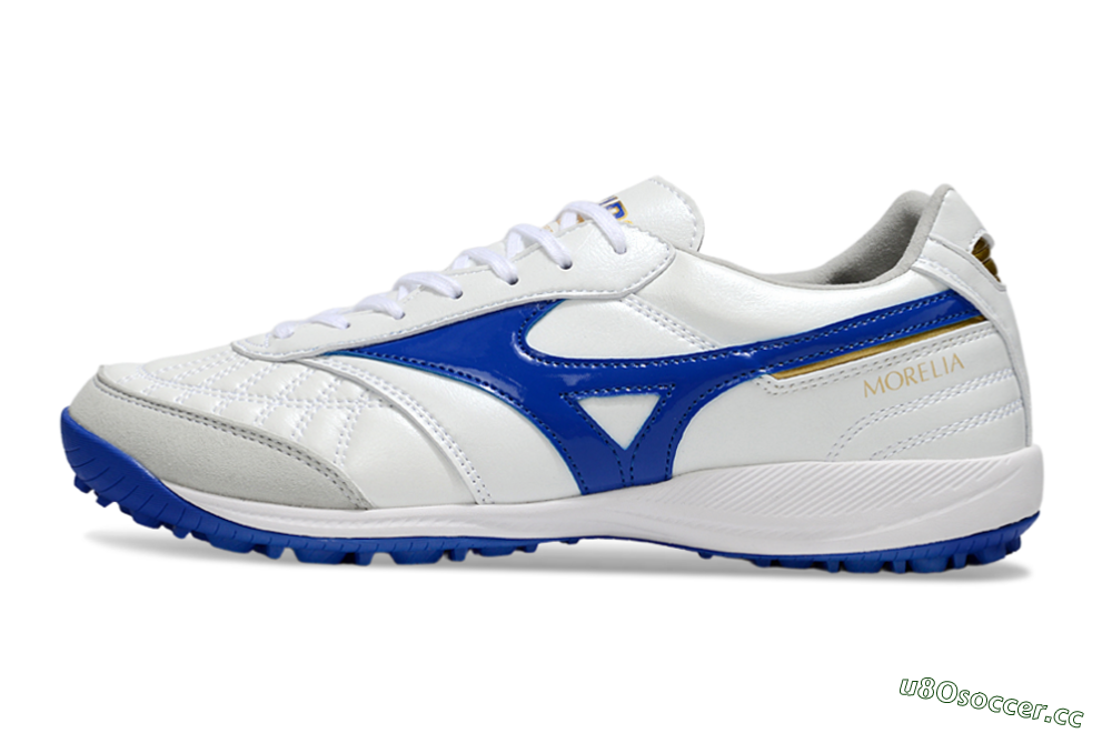 Men's Mizuno Morelia Neo TF Artificial Turf Low-Tops Football Shoes - White/Blue/Grey 0