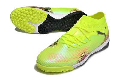 Men's Puma Future 8 Ultimate TF Artificial Turf Low-Tops Football Shoes - Yellow/Black/Red