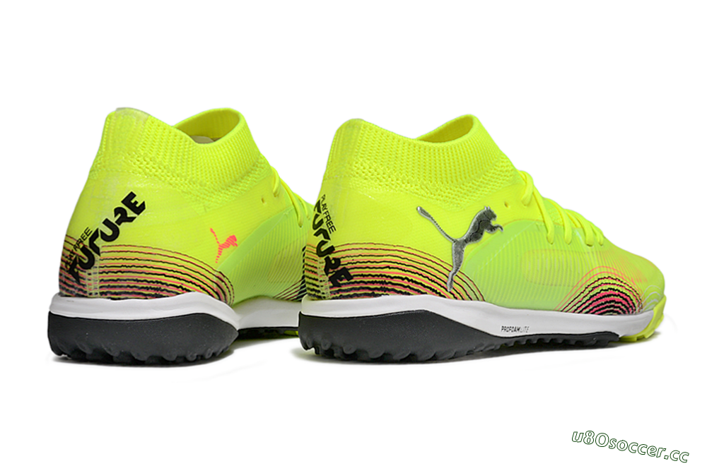 Men's Puma Future 8 Ultimate TF Artificial Turf Low-Tops Football Shoes - Yellow/Black/Red 6
