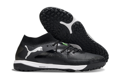 Men's Puma Future 8 Ultimate TF Artificial Turf Low-Tops Football Shoes - Black/White/Yellow