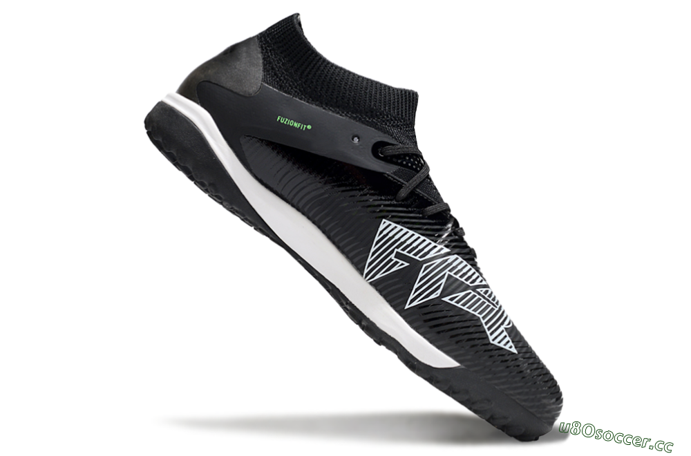 Men's Puma Future 8 Ultimate TF Artificial Turf Low-Tops Football Shoes - Black/White/Yellow 4