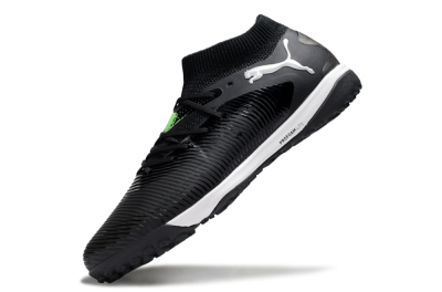 Men's Puma Future 8 Ultimate TF Artificial Turf Low-Tops Football Shoes - Black/White/Yellow