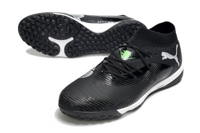 Men's Puma Future 8 Ultimate TF Artificial Turf Low-Tops Football Shoes - Black/White/Yellow