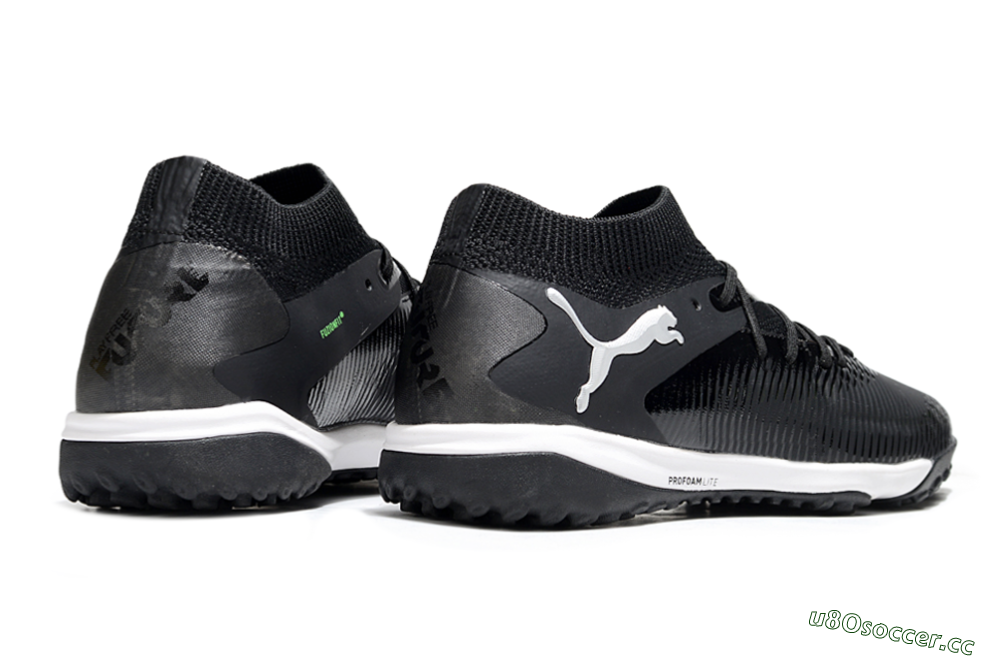 Men's Puma Future 8 Ultimate TF Artificial Turf Low-Tops Football Shoes - Black/White/Yellow 6