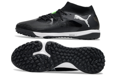 Men's Puma Future 8 Ultimate TF Artificial Turf Low-Tops Football Shoes - Black/White/Yellow