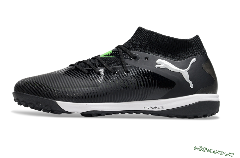 Men's Puma Future 8 Ultimate TF Artificial Turf Low-Tops Football Shoes - Black/White/Yellow 0