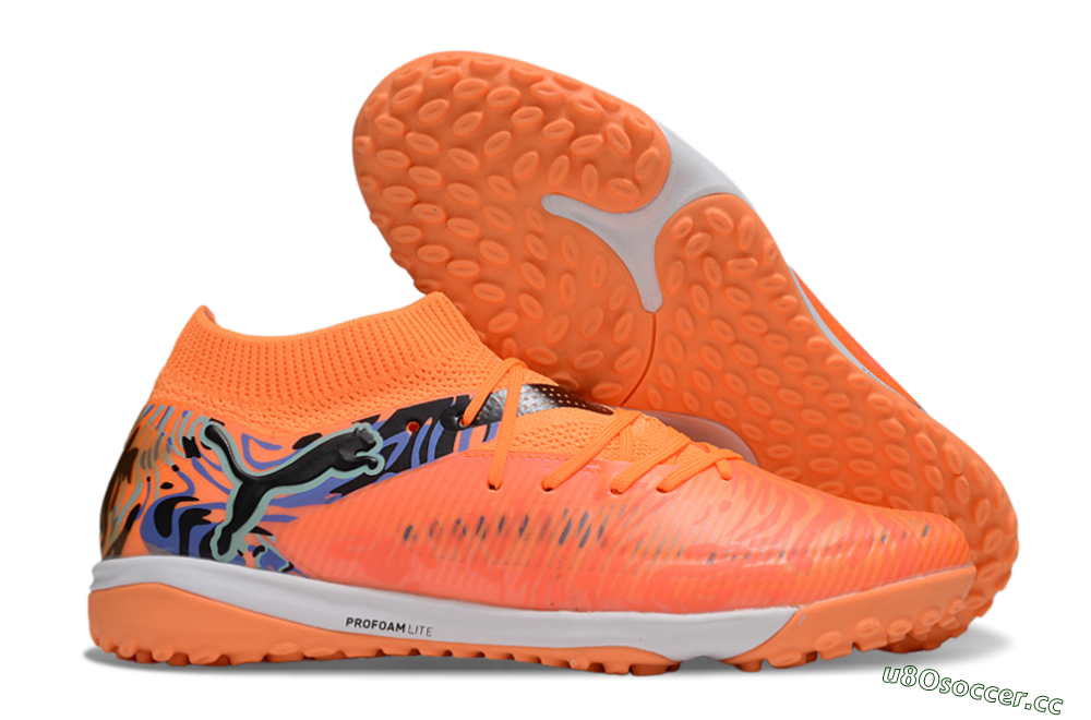 Men's Puma Future 8 Ultimate TF Artificial Turf Low-Tops Football Shoes - Red/Black/Blue 2