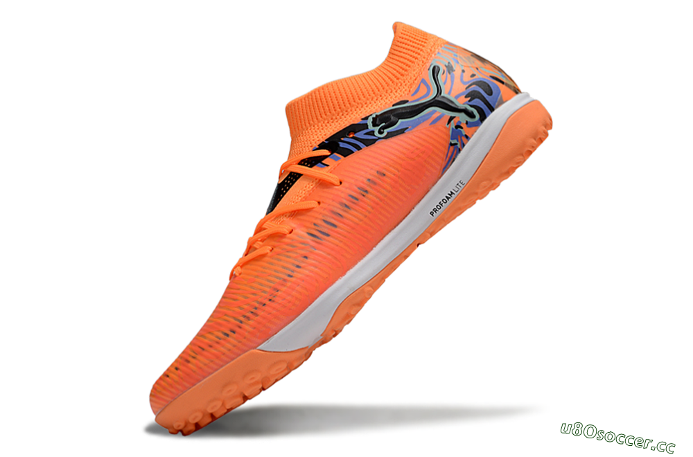 Men's Puma Future 8 Ultimate TF Artificial Turf Low-Tops Football Shoes - Red/Black/Blue 5