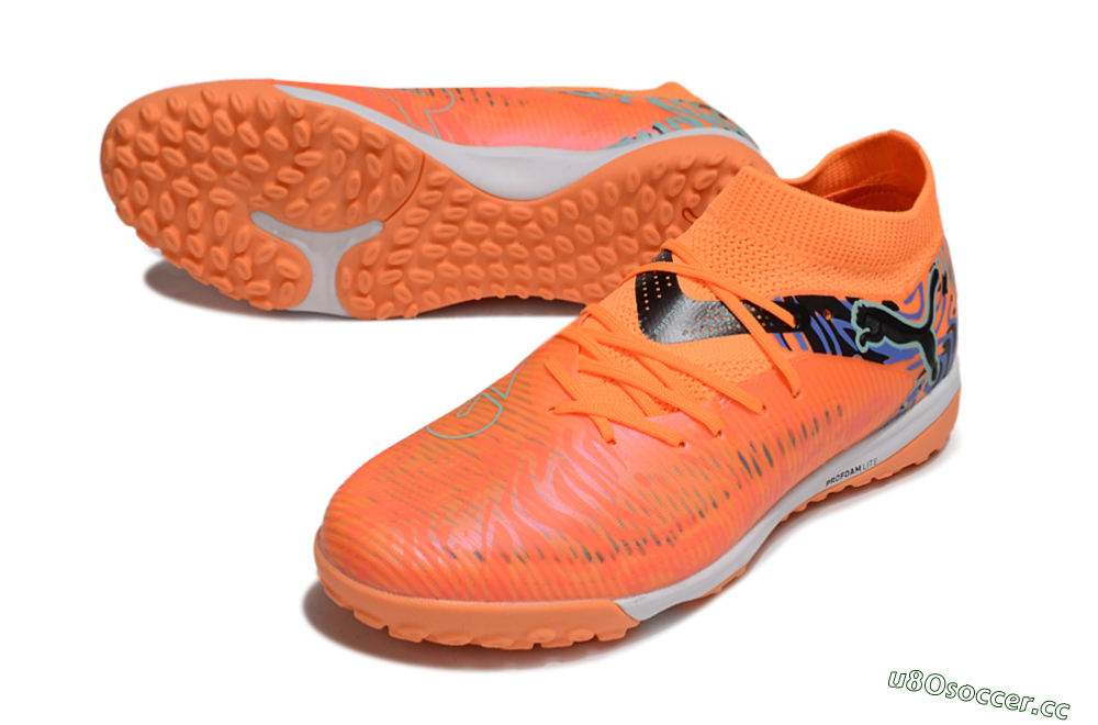 Men's Puma Future 8 Ultimate TF Artificial Turf Low-Tops Football Shoes - Red/Black/Blue 3