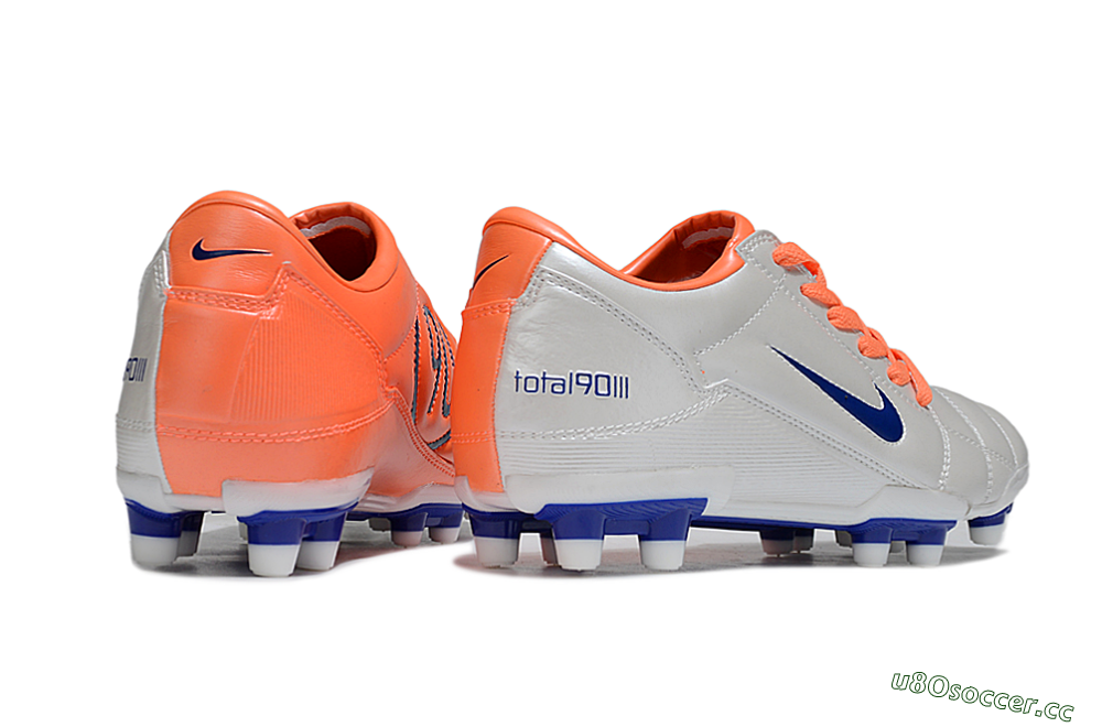 Men's Nike Total 90 III FG Firm Ground Low-Tops Football Boots - White/Blue/Red 6