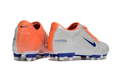 Men's Nike Total 90 III FG Firm Ground Low-Tops Football Boots - White/Blue/Red