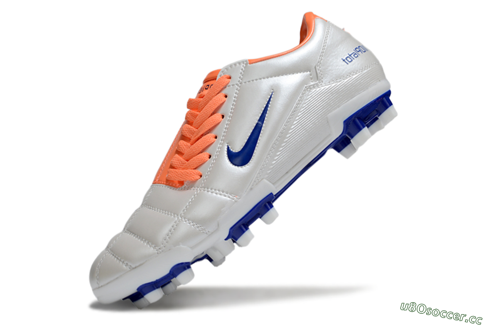 Men's Nike Total 90 III FG Firm Ground Low-Tops Football Boots - White/Blue/Red 5