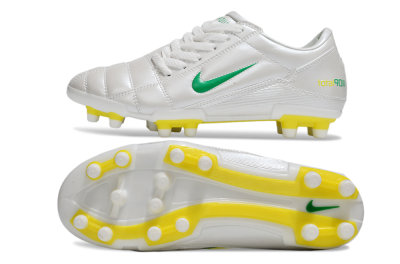 Men's Nike Total 90 III FG Firm Ground Low-Tops Football Boots - White/Green/Yellow