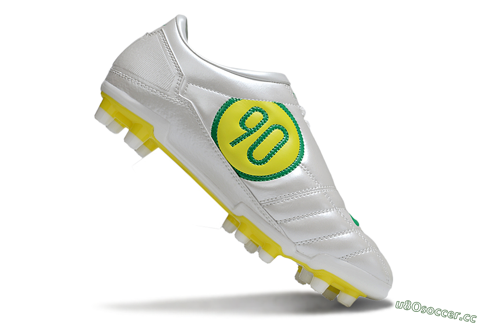 Men's Nike Total 90 III FG Firm Ground Low-Tops Football Boots - White/Green/Yellow 4