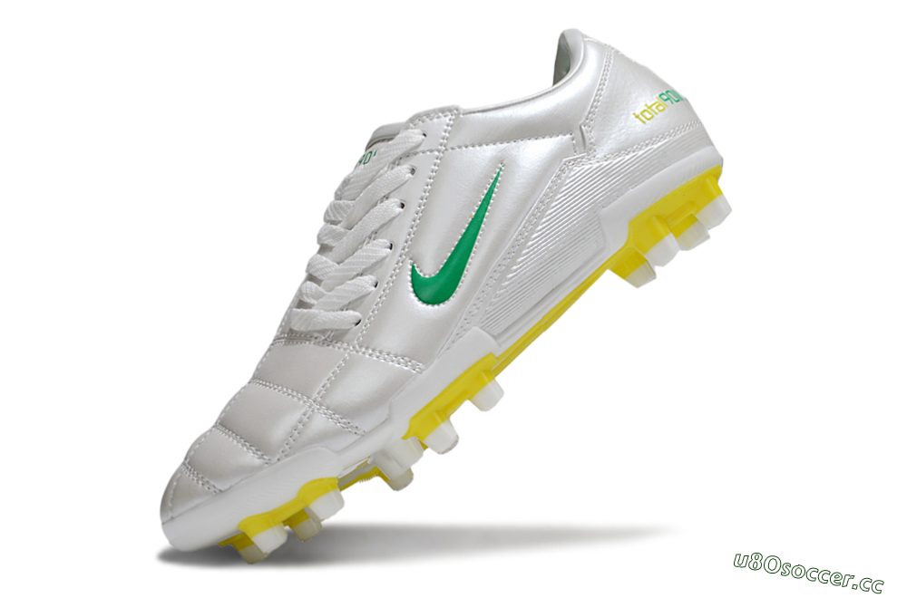 Men's Nike Total 90 III FG Firm Ground Low-Tops Football Boots - White/Green/Yellow 5