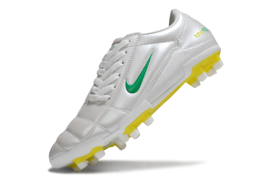 Men's Nike Total 90 III FG Firm Ground Low-Tops Football Boots - White/Green/Yellow