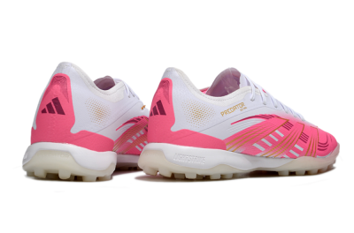 Men's Adidas Predator 25 Elite TF Artificial Turf Low-Tops Football Shoes - White/Pink/Gold