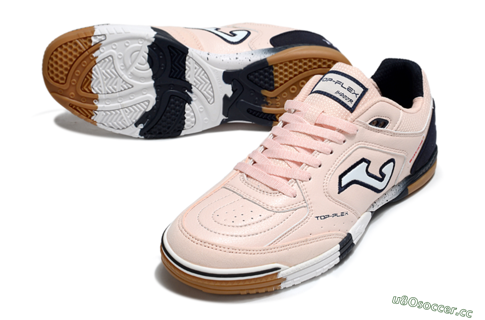 Men's Joma Top Flex IC Indoor & Futsal Low-Tops Football Shoes - Pink/White/Black 3
