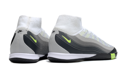 Men's Nike Air Zoom Mercurial Superfly 10 Elite IC Indoor & Futsal High-Tops Football Shoes - White/Grey/Black