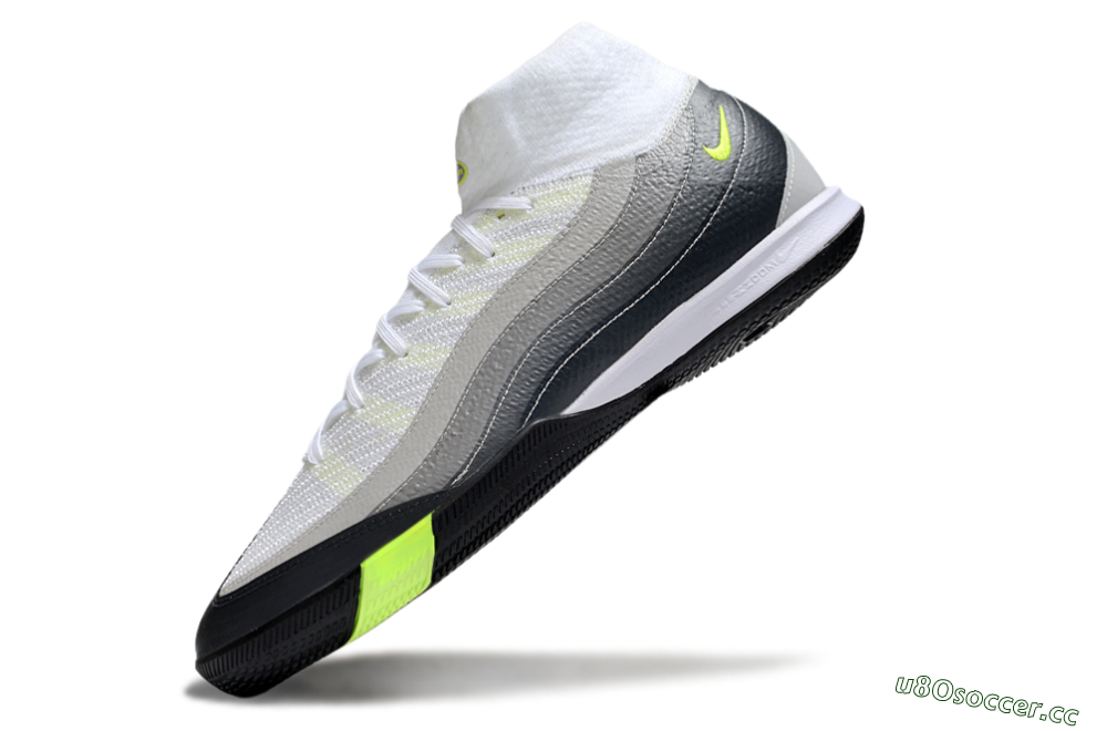 Men's Nike Air Zoom Mercurial Superfly 10 Elite IC Indoor & Futsal High-Tops Football Shoes - White/Grey/Black 5
