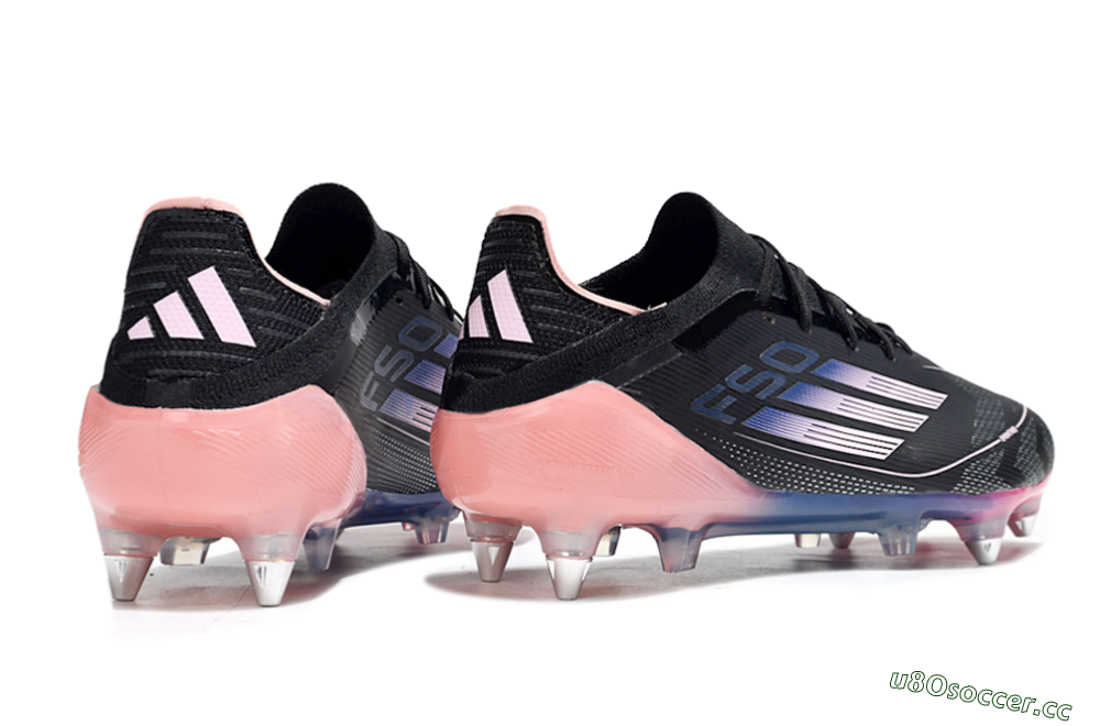 Men's Adidas F50 Elite SG Soft Ground Low-Tops Football Boots - Black/Blue/Pink 6