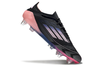 Men's Adidas F50 Elite SG Soft Ground Low-Tops Football Boots - Black/Blue/Pink