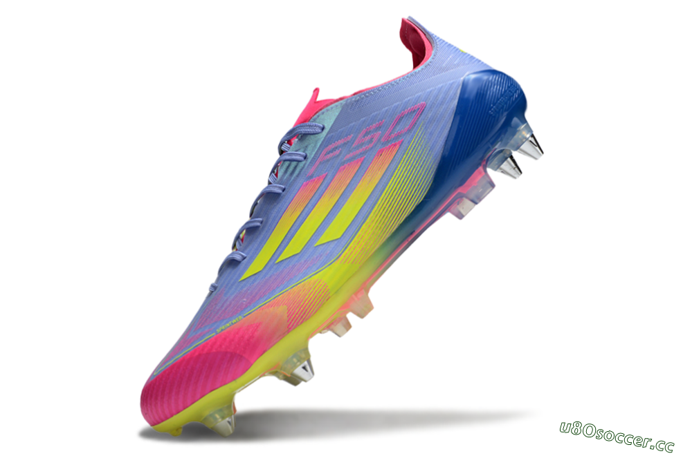Men's Adidas F50 Elite SG Soft Ground Low-Tops Football Boots - Blue/Yellow/Pink 5