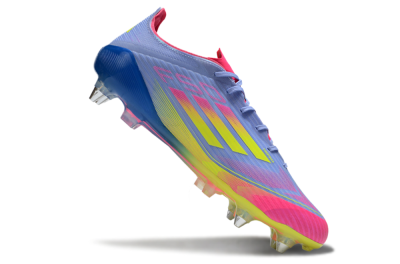 Men's Adidas F50 Elite SG Soft Ground Low-Tops Football Boots - Blue/Yellow/Pink