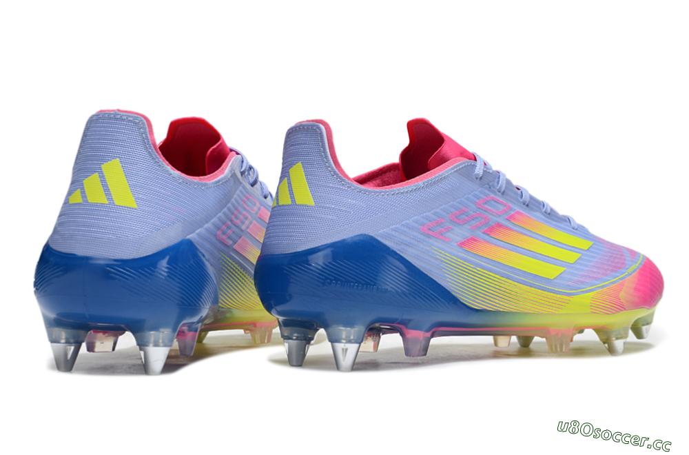 Men's Adidas F50 Elite SG Soft Ground Low-Tops Football Boots - Blue/Yellow/Pink 6