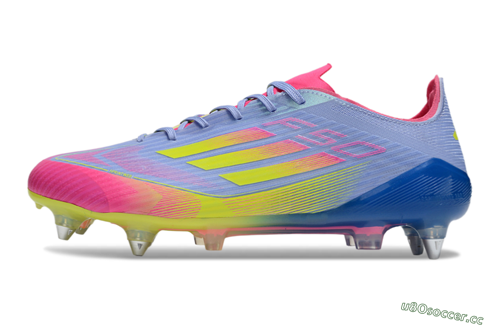Men's Adidas F50 Elite SG Soft Ground Low-Tops Football Boots - Blue/Yellow/Pink 0