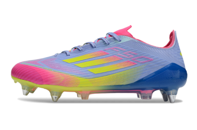 Men's Adidas F50 Elite SG Soft Ground Low-Tops Football Boots - Blue/Yellow/Pink