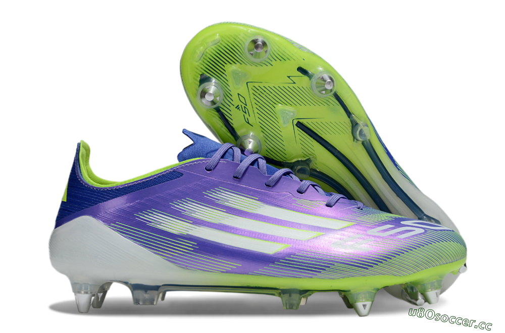 Men's Adidas F50 Elite SG Soft Ground Low-Tops Football Boots - Purple/Yellow/White 2