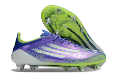 Men's Adidas F50 Elite SG Soft Ground Low-Tops Football Boots - Purple/Yellow/White