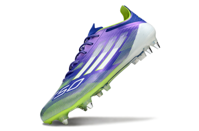 Men's Adidas F50 Elite SG Soft Ground Low-Tops Football Boots - Purple/Yellow/White