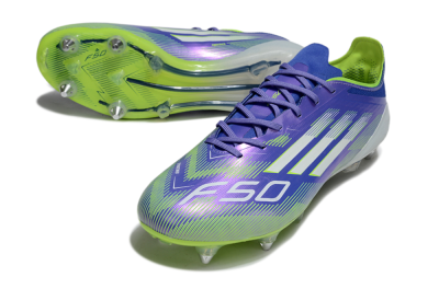 Men's Adidas F50 Elite SG Soft Ground Low-Tops Football Boots - Purple/Yellow/White