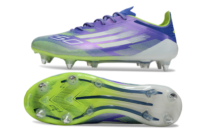 Men's Adidas F50 Elite SG Soft Ground Low-Tops Football Boots - Purple/Yellow/White