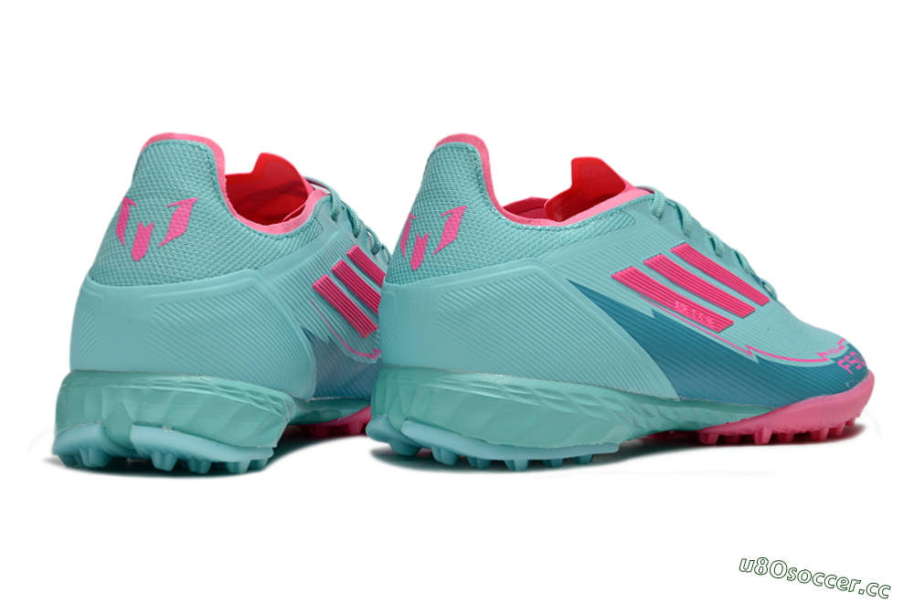 Men's Messi x Adidas F50 Pro TF Artificial Turf Low-Tops Football Shoes - Jade/Pink 6