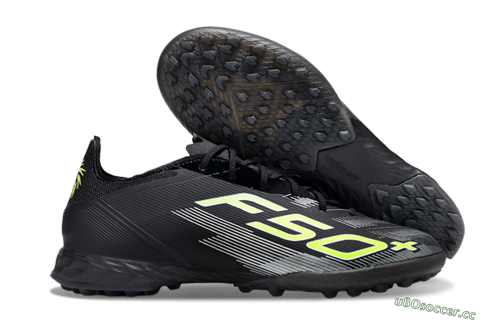 Men's Adidas F50 Pro TF Artificial Turf Low-Tops Football Shoes - Black/Yellow/White 2