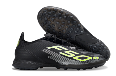 Men's Adidas F50 Pro TF Artificial Turf Low-Tops Football Shoes - Black/Yellow/White