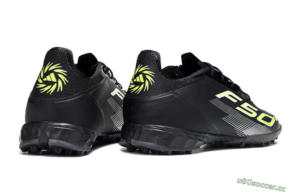 Men's Adidas F50 Pro TF Artificial Turf Low-Tops Football Shoes - Black/Yellow/White 6