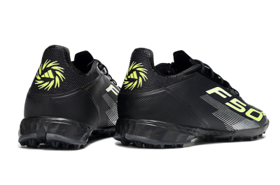 Men's Adidas F50 Pro TF Artificial Turf Low-Tops Football Shoes - Black/Yellow/White