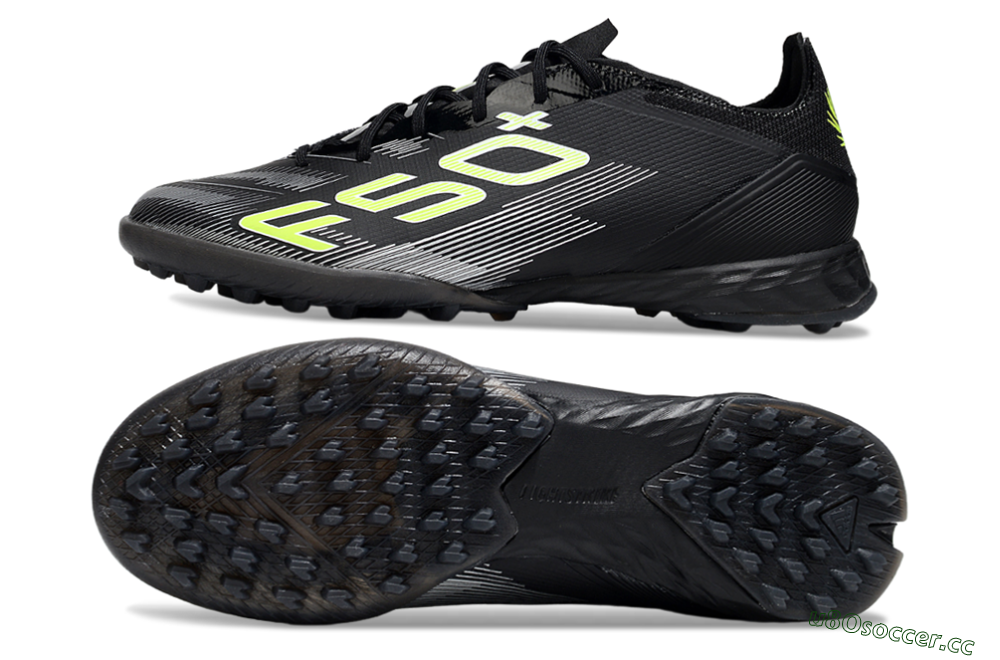 Men's Adidas F50 Pro TF Artificial Turf Low-Tops Football Shoes - Black/Yellow/White 1