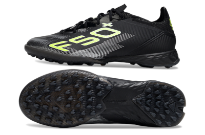 Men's Adidas F50 Pro TF Artificial Turf Low-Tops Football Shoes - Black/Yellow/White