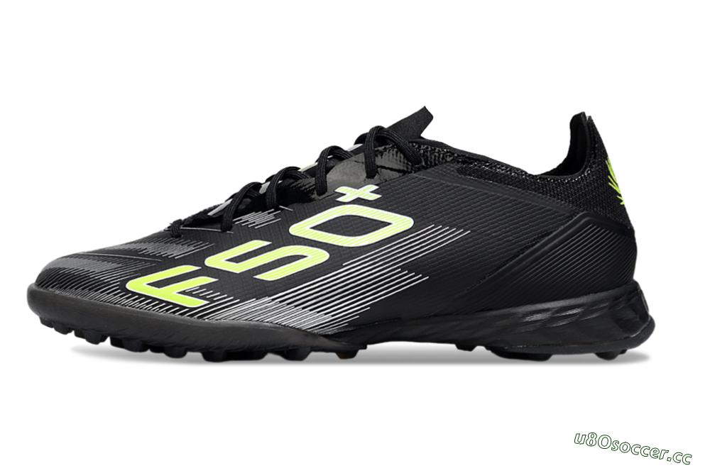 Men's Adidas F50 Pro TF Artificial Turf Low-Tops Football Shoes - Black/Yellow/White 0